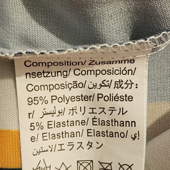 Men's Button Down Shirt Short Sleeve Striped Multicolor Size Medium - Picture 9 of 14